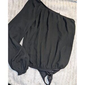 Abercrombie‎ & Fitch One Shoulder Bodysuit Long Sleeve Top Blouse Size Small